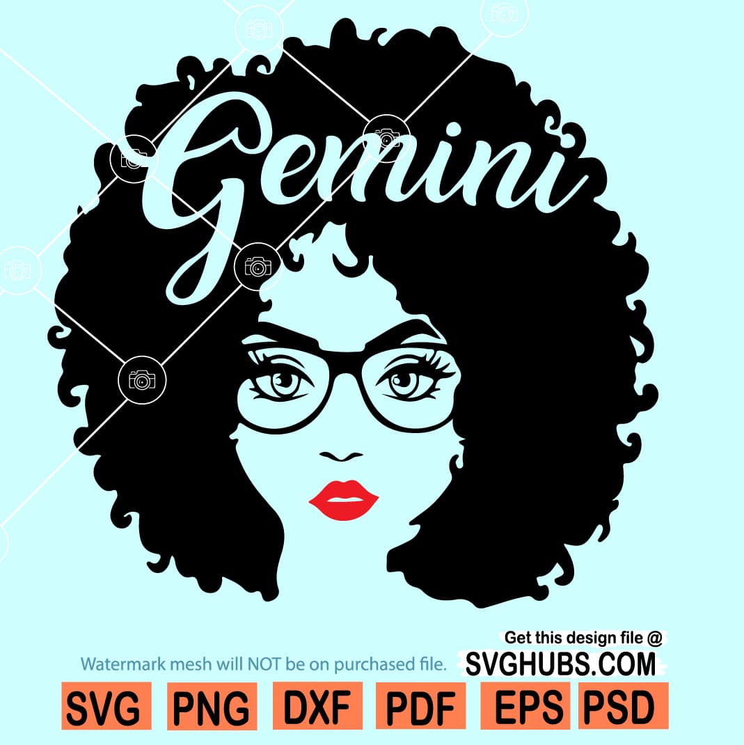 Download Gemini Afro Girl Svg Gemini Girl Svg Birthday Girl Svg Svg Hubs