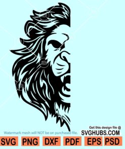 Half lion face SVG