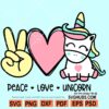 Peace Love Unicorn Svg