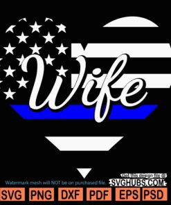 Police wife heart SVG