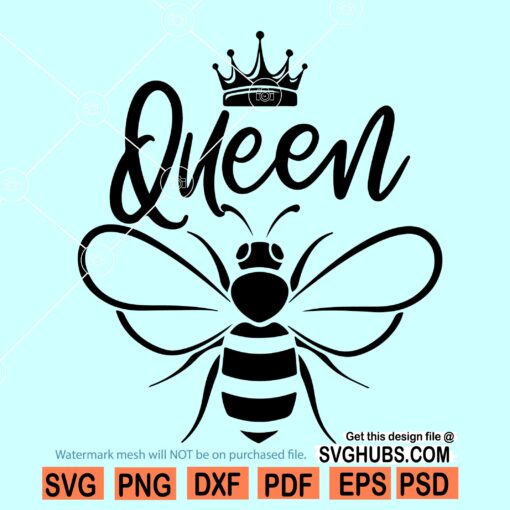 Queen bee with crown SVG