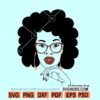Afro woman sunglasses SVG