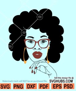 Afro woman sunglasses SVG