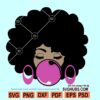 Afro woman with bubble gum SVG