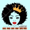 Afro woman with crown SVG
