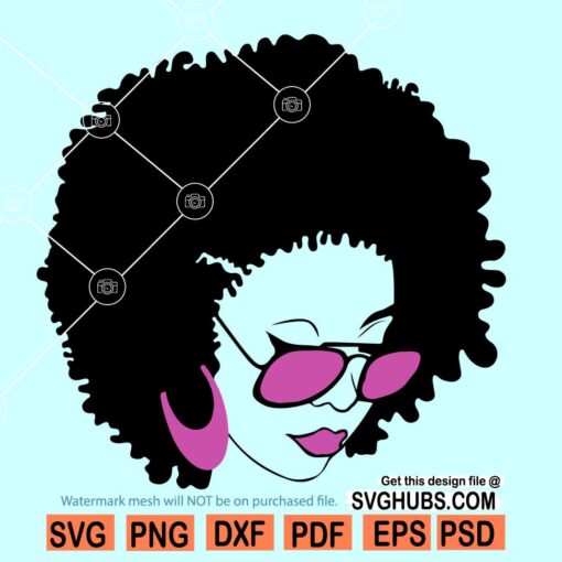 Afro woman with sunglasses SVG