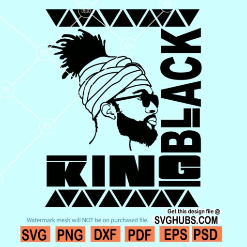 Black king with dreadlocks SVG