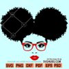 Black woman afro puffs svg