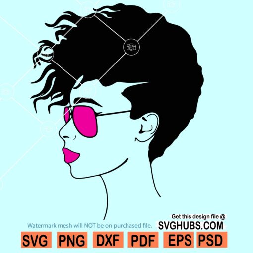 Black woman with sunglasses SVG