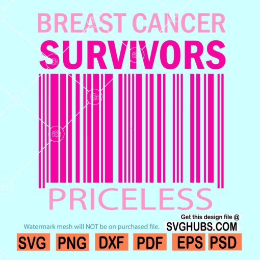Cancer survivors Bar Code Svg, Breast Cancer survivors Bar Code Svg, Priceless Cancer Bar Code Svg
