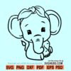 Cute baby Elephant Svg