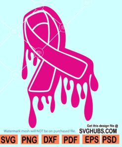 Dripping cancer ribbon SVG