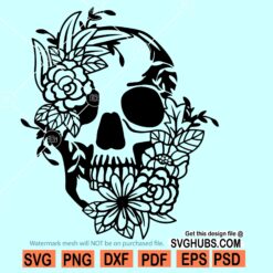 Floral skull SVG