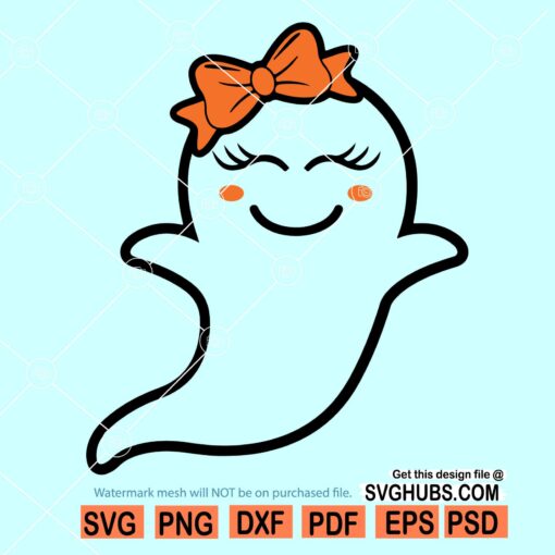 Ghost with Bow SVG