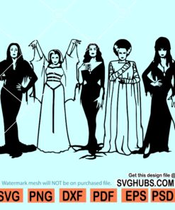 Halloween ghoul squad SVG, Morticia Addams svg, Lily Munster svg