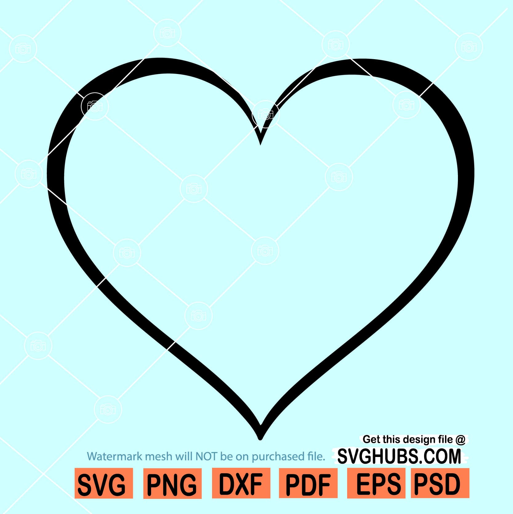 Heart Outline SVG For Cricut, Heart Svg For Commercial Use, Cut File