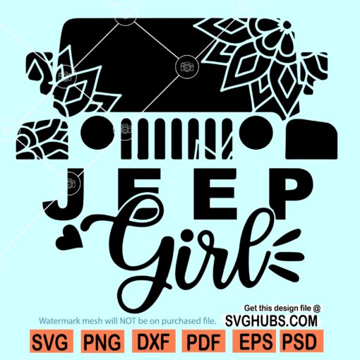 Jeep girl mandala SVG