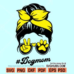 Messy bun dog life SVG