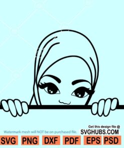 Peek a boo Muslim woman svg