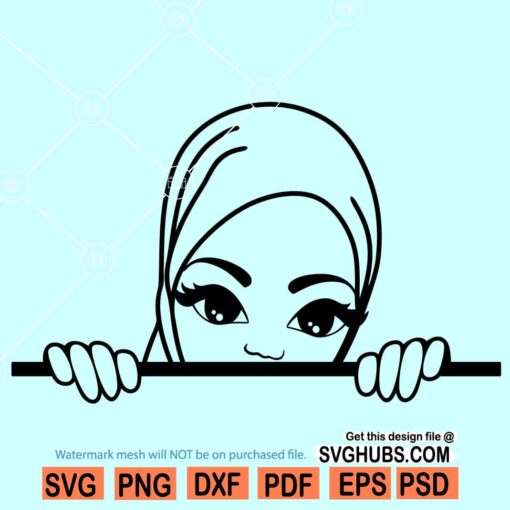 Peek a boo Muslim woman svg