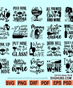 Wine quotes SVG bundle, wine svg bundle, wine glass svg, Drinking shirt Svg, wine Sayings Svg