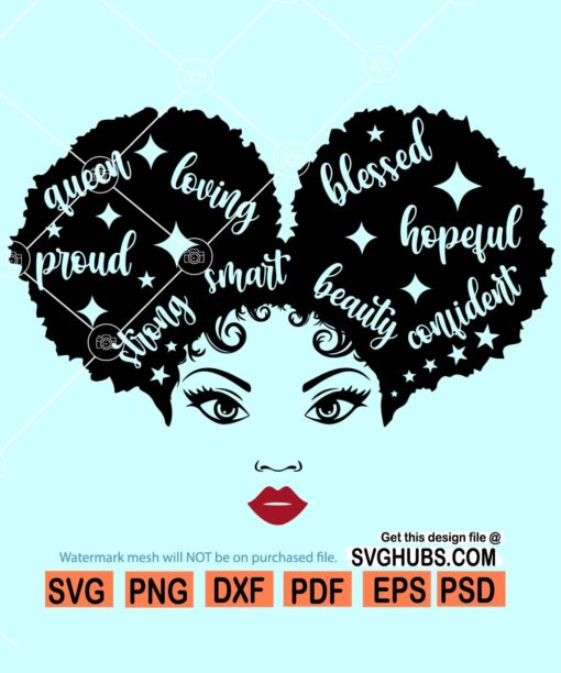Afro puff queen SVG