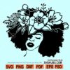 Afro woman with flowers svg