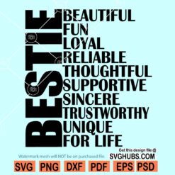 Bestie adjective SVG