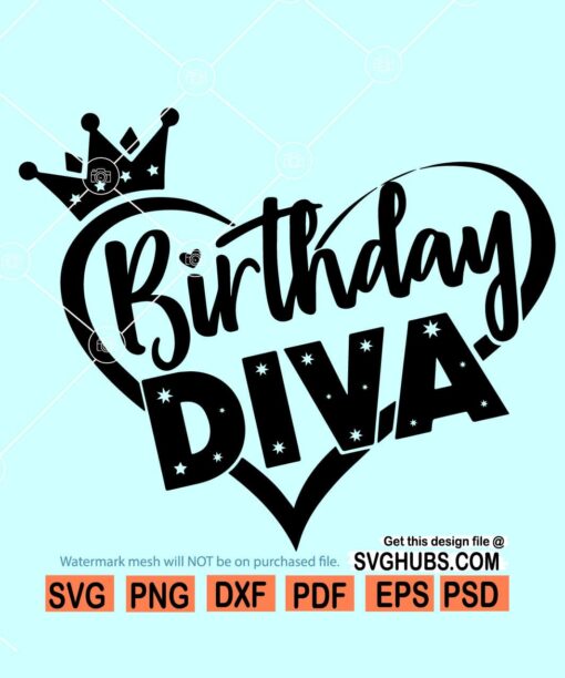 Birthday diva SVG