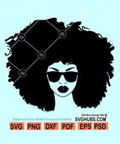 Black Woman Nubian Princess SVG, afro woman with sunglasses svg, African American svg