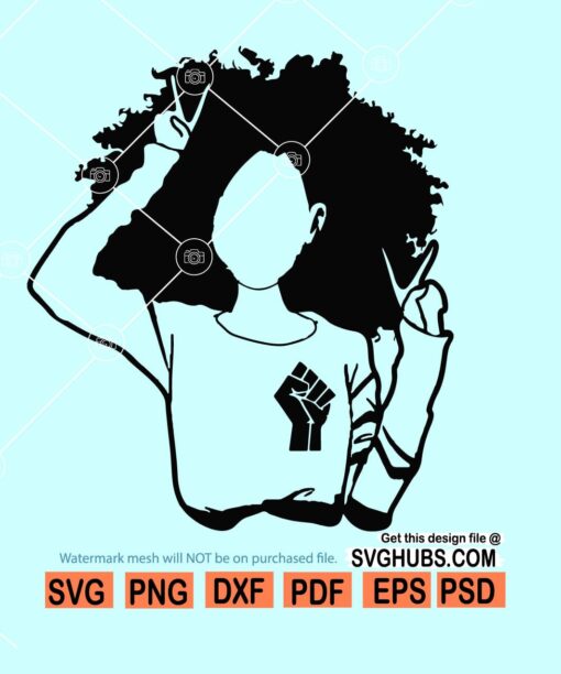 Black afro woman SVG