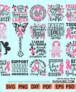 Breast Cancer SVG Bundle, Breast Cancer Svg, Cancer Awareness Svg bundle, Cancer Survivor Svg, Fight Cancer Svg, Breast Cancer SVG