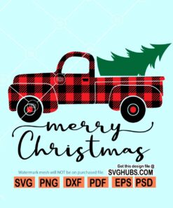 Buffalo Plaid Christmas Truck Svg