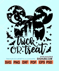 Disney trick or Treat Svg, Halloween Mouse Svg, Halloween Castle Svg, Disney Halloween svg, mickey mouse Halloween svg