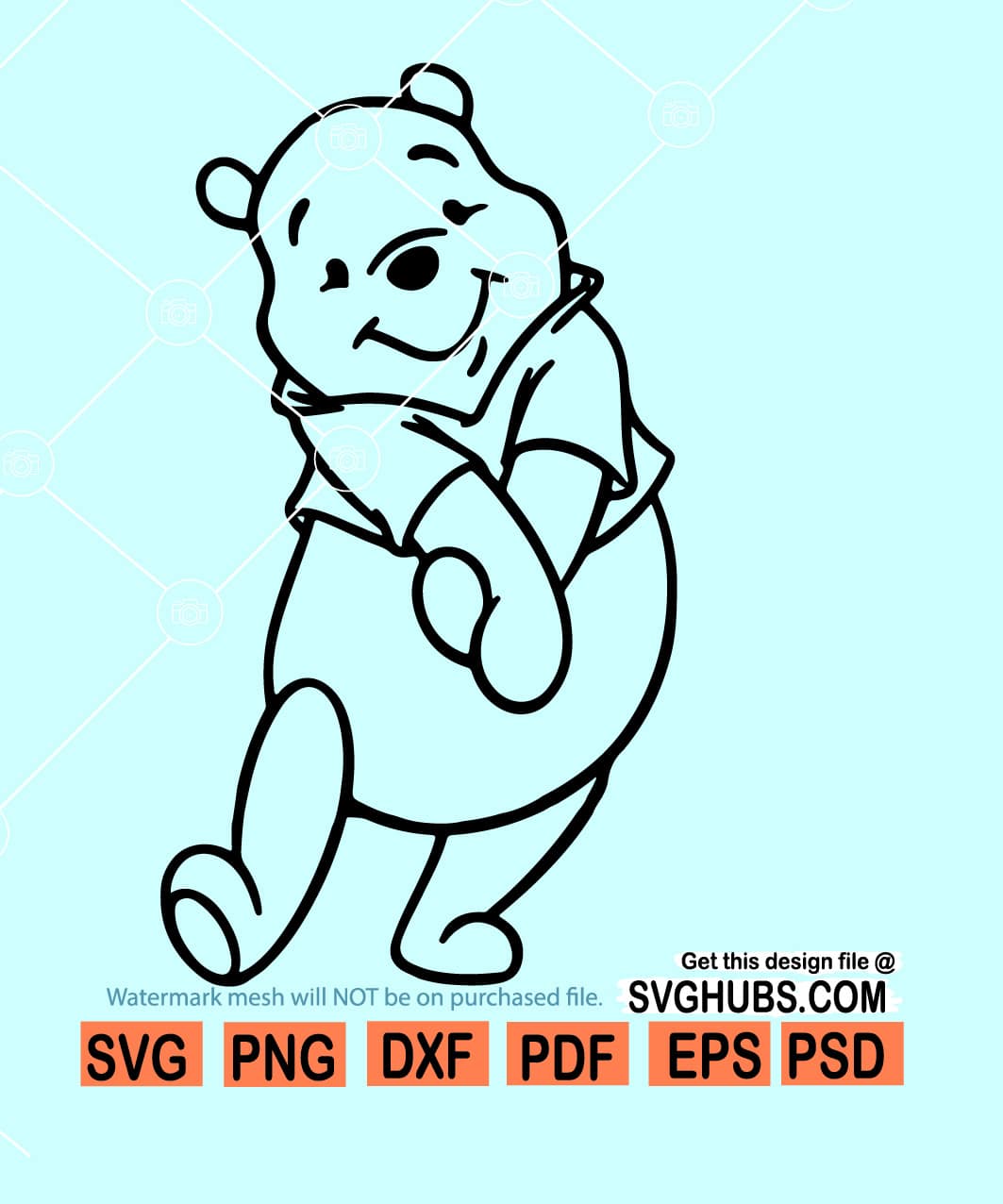 Winnie The Pooh Outline SVG