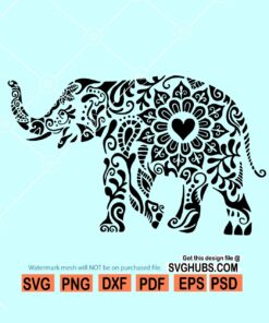 Mandala Elephant SVG, elephant Zentangle Svg, elephant Mandala svg, Elephant mandala clip art
