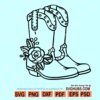 Floral Cowboy Boots SVG