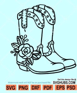 Floral Cowboy Boots SVG
