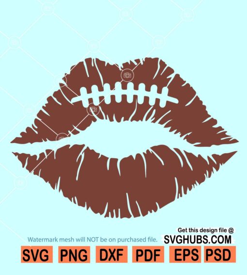 ootball lips SVG, Lips with football laces svg, Brown football lips svg, football mom svg, football shirt svg, distressed football lips svg