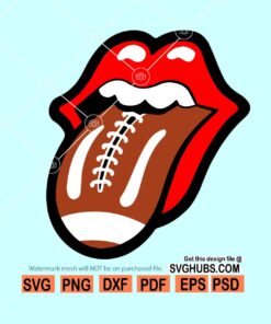 Football tongue out SVG, football lips svg, football shirt svg, tongue out SVG, football svg file