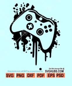 Game controller drip SVG, game controller splatter svg, svg, game lover svg, game controller svg