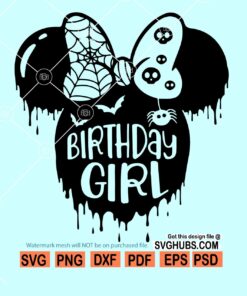 Halloween Birthday Girl SVG, Disney Birthday Svg, Girl Birthday Halloween Svg, Disney Halloween svg, Cute Birthday Halloween Party Shirt For Kids Svg, Halloween Mouse Svg, Halloween Svg