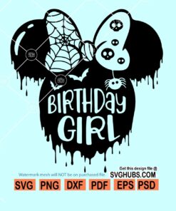 Halloween Birthday Girl SVG, Disney Birthday Svg, Girl Birthday Halloween Svg, Disney Halloween svg, Cute Birthday Halloween Party Shirt For Kids Svg, Halloween Mouse Svg, Halloween Svg