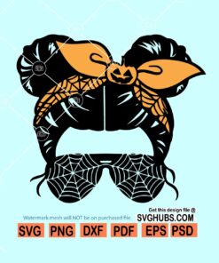 Halloween spooky kid svg, messy bun spooky kid svg, Spooky kid svg, messy bun Halloween svg