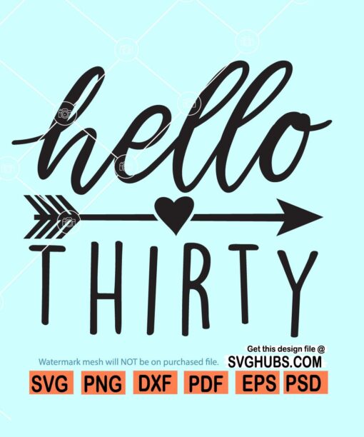 Hello thirty SVG, 30th birthday SVG, 30 and fabulous svg, 3rd floor svg, welcome to 3rd floor svg