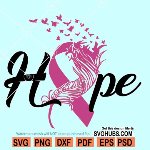 Hope cancer ribbon SVG