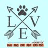 Love with Paw Svg