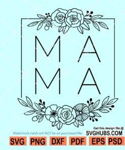 Mama floral square SVG