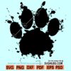 Paint Splatter Dog Paw Print SVG