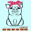 Pig with Bandana Svg, Pig Bandana Svg, cute pig svg, farmhouse svg, girl shirt svg, pig face svg